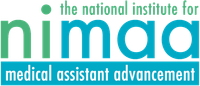 The logo of "The National Institute for Medical Assistant Advancement" features the acronym "nimaa," with text in green and blue and a small circle above the "i." Offering both online and campus options, their acclaimed medical assistant programs are even available in Colorado.